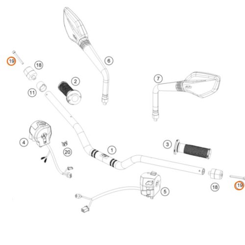 PERNO M6X55 DE MANDOS 390 DUKE 17-19