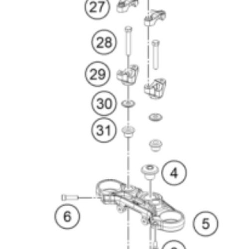 PERNO M8X29 DE BASE DE TIMON 250/390 DUKE 17-18