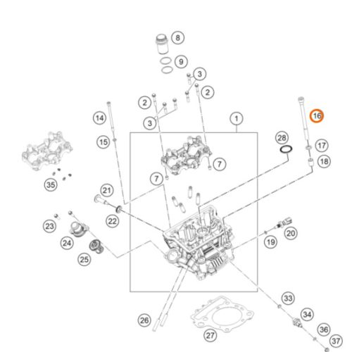 PERNO M10X144 DE CABEZOTE 250/390 DUKE 13-18